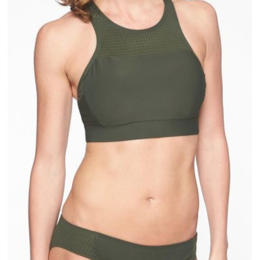 Athleta High Neck Boyshorts Bikini Swimsuit